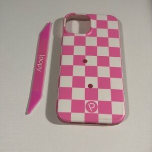 iPhone 14 Loopy pink checkered case